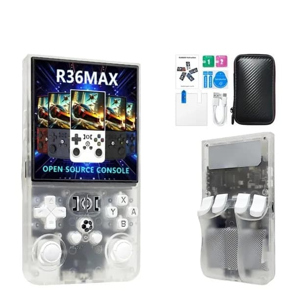 Портативная игровая консоль R36Max, прозрачный