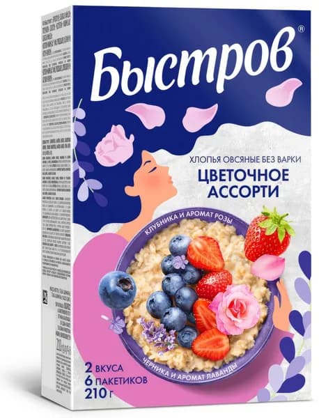 Хлопья овсяные Быстров цветочное ассорти, 210 г