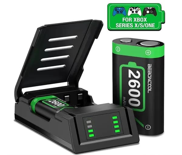 Зарядная станция с 2 аккумуляторами 2600mAh для геймпада XBOX ONE / SERIES S X BEBONCOOL с крышкой