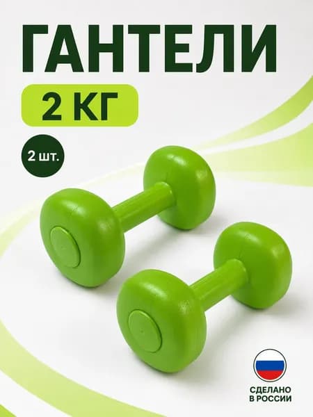 Гантели 2 кг 2 шт, комплект для спорта и фитнеса. Владспортпром