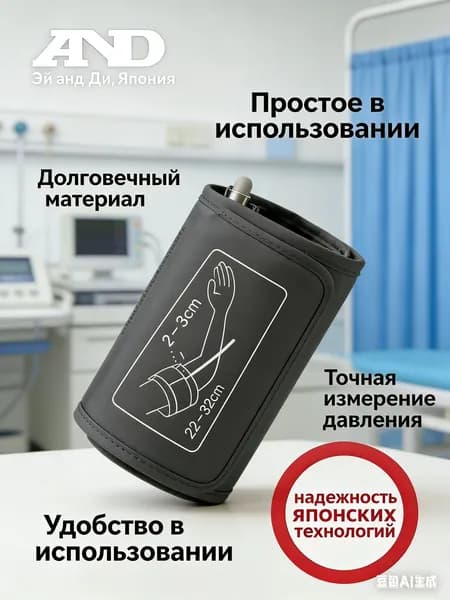 Манжета для тонометров AND UA-CUFBOX 22-32 см для артериального давления с анатомической форм