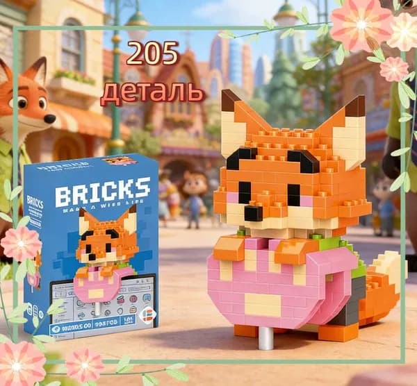 Конструктор детский Bricks 3D из мини-блоков, пластиковый, развивающий.
