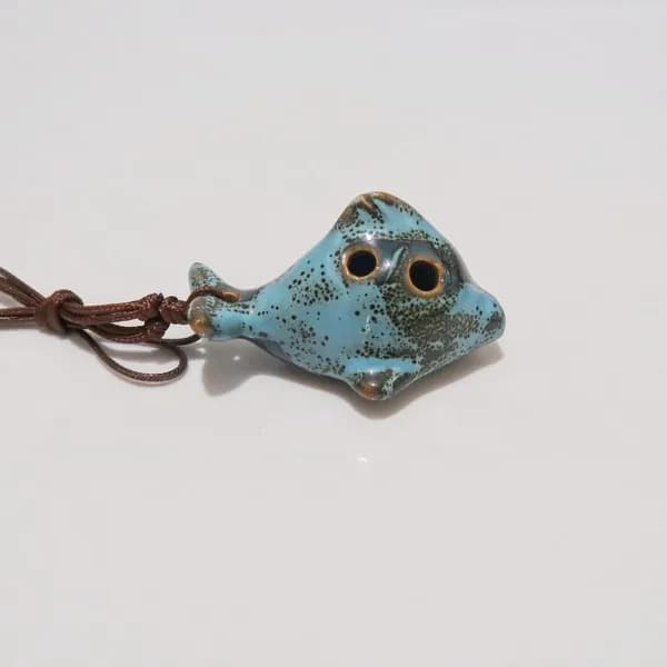 Синяя Окарина В Forme Рыбы Для Начинающих Музыкантов 7x4.5 Cm