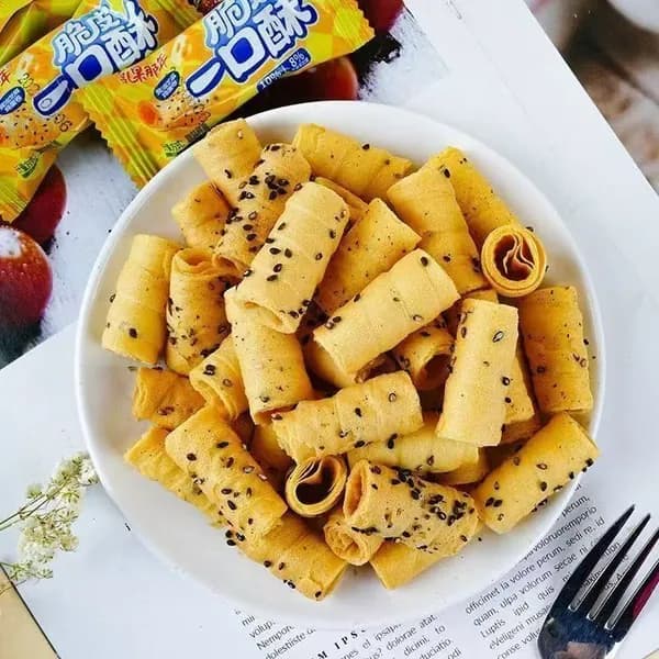 рулетики с маслом и кунжутом, полезный перекус к чаю и кофе, 200 г