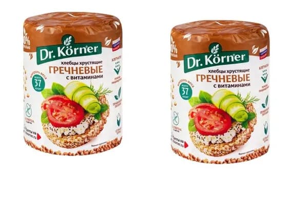 Dr. Korner Хлебцы Гречневые с витаминами, 100гр,2 шт