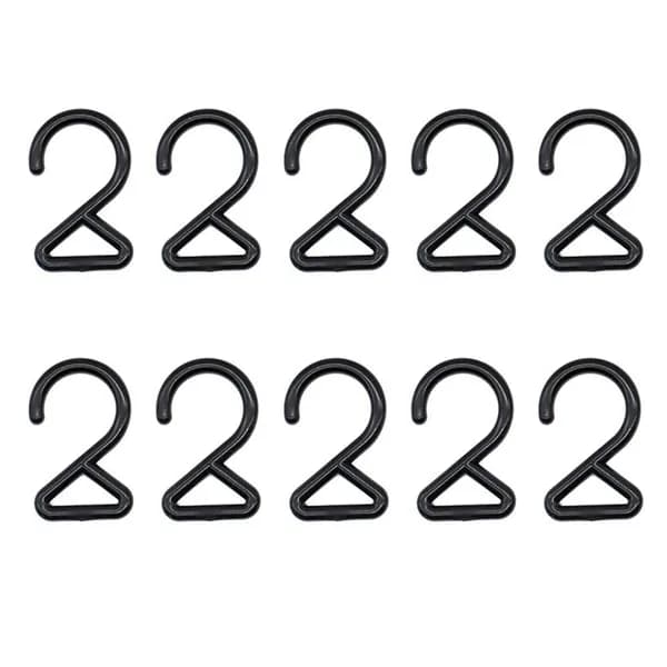 Z-образный крючок для кемпинга из АБС-пластика чёрный 2 см 10 шт