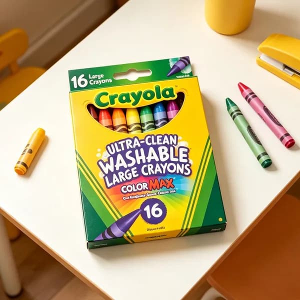Восковые карандаши Crayola, 16 шт., увеличенного размера, моющиеся
