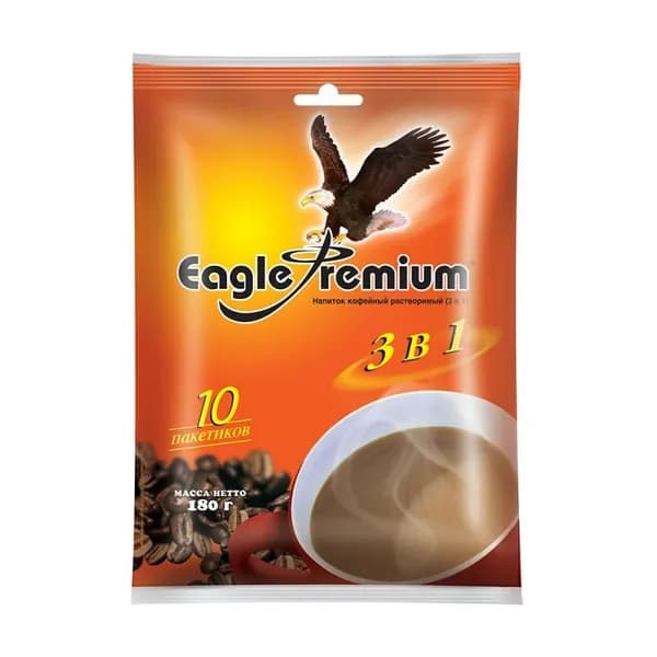 Напиток кофейный растворимый 3 в 1 "Eagle Premium" MacCoffee10 пак/180 гр/1шт