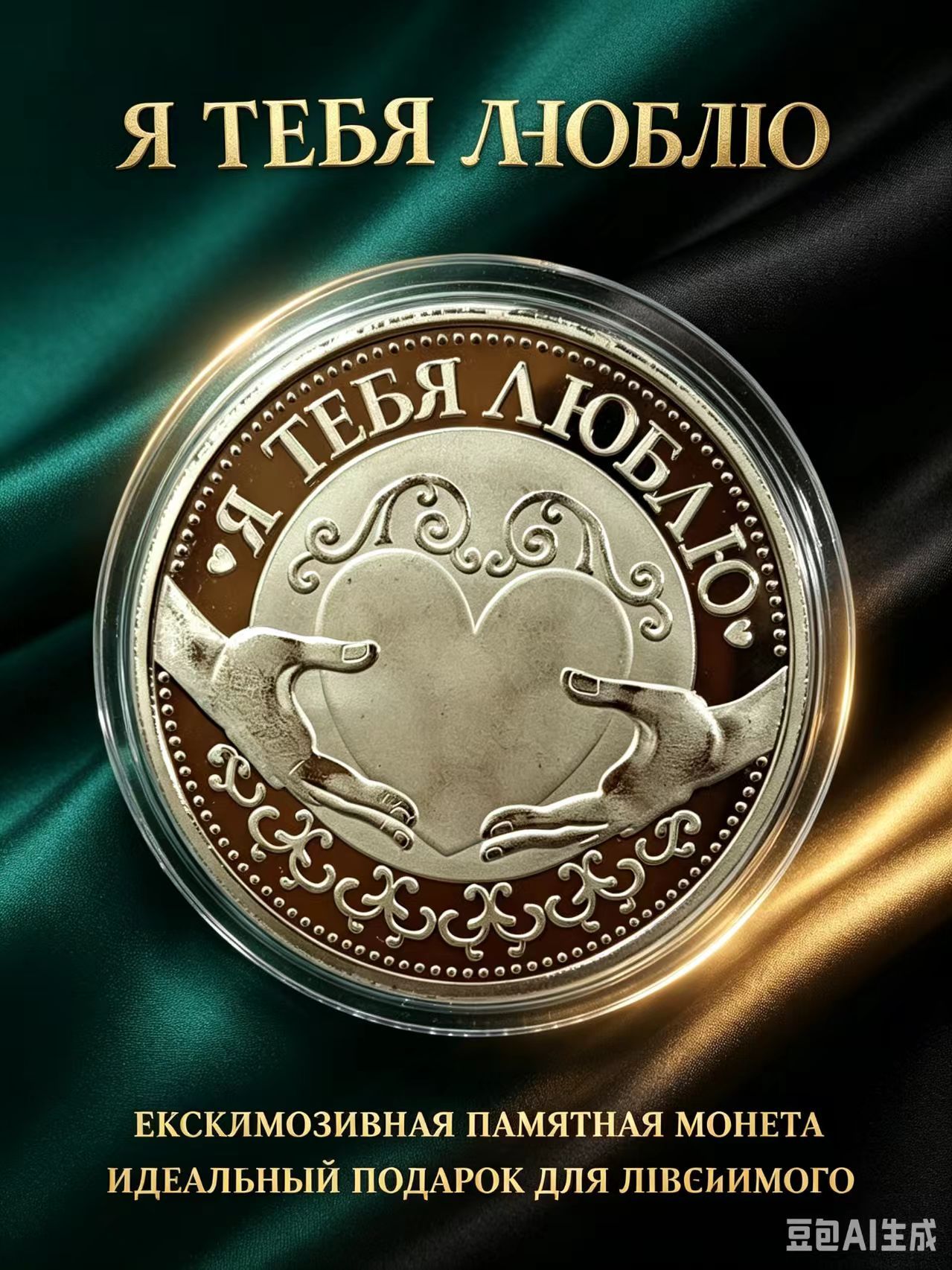 Памятная серебряная монета Я тебя люблю романтический подарок любимому