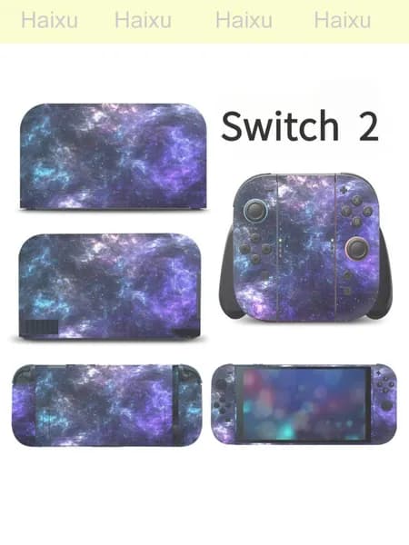 Защитная плёнка + наклейки для Nintendo Switch 2 защита от пыли-4