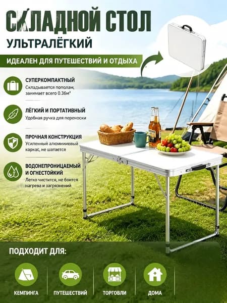 Садовый стол,Пластик 60х120х70 см