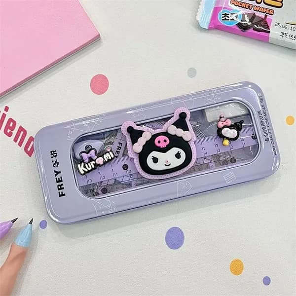 циркуль и транспортир с Sanrio:линейки для школы набор
