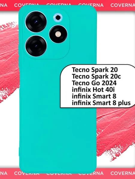 Чехол на Tecno Spark 20, 20c, Go 2024, infinix Hot 40i, Smart 8, 8 Plus, накладка с однотонной матовой поверхностью Soft Touch