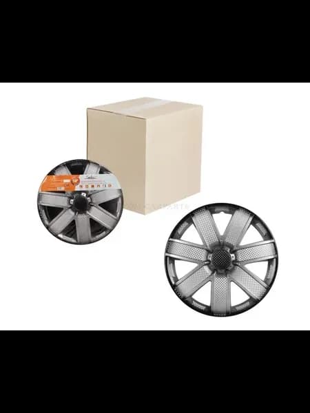 Колпаки колесные 15" "Гелакси +", серебристо-черный