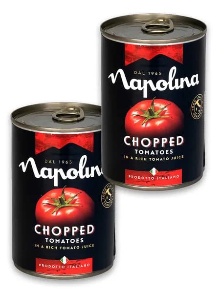 Томаты резаные кубиками в томатном соке Napolina, 2*400 г