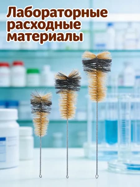 Набор из 3 кисточек для очистки пробирок из нержавеющей стали с щетиной для лабораторных работ