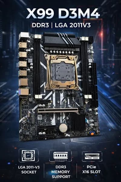 ENvinda Комплект X99 D3M4(QD4 RS9), LGA 2011-3, DDR3, Материнская плата
