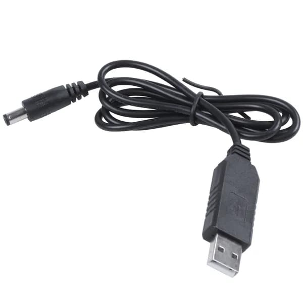 Кабель USB 5V на DC 12V 2.1x5.5 мм, штекер DC - 1 м / преобразователь питания DC Barrel .