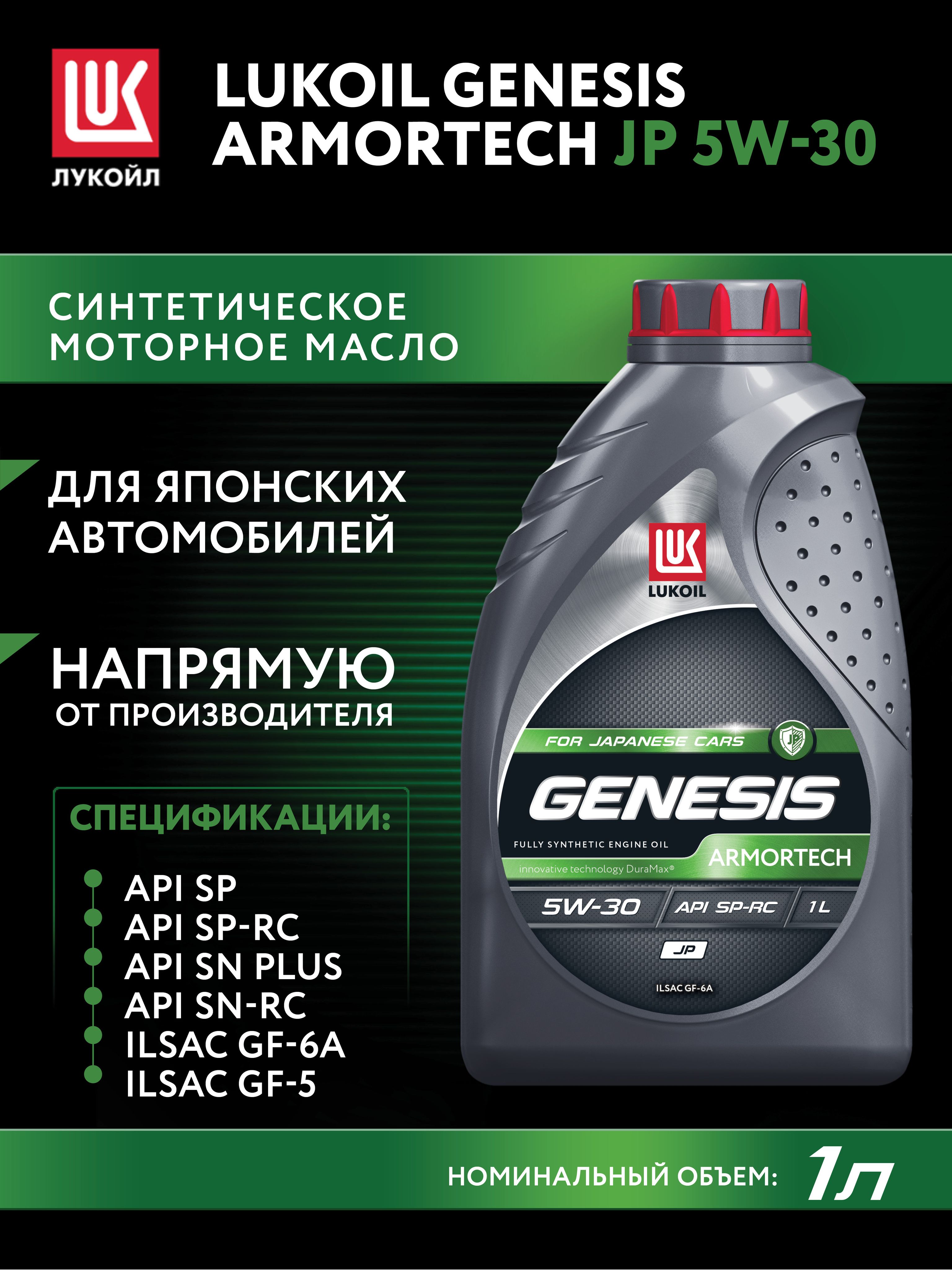 ЛУКОЙЛ (LUKOIL) GENESIS ARMORTECH JP 5W-30 Масло моторное, Синтетическое, 1 л