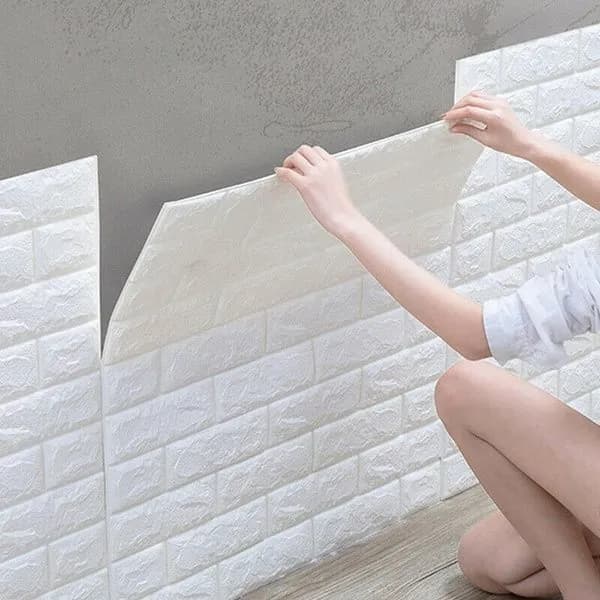 3D самоклеящаяся панель из белого кирпича для стен и потолка 1000*70*3mm обои для кухни, моющиеся, влагостойкие, изголовье кровати мягкое