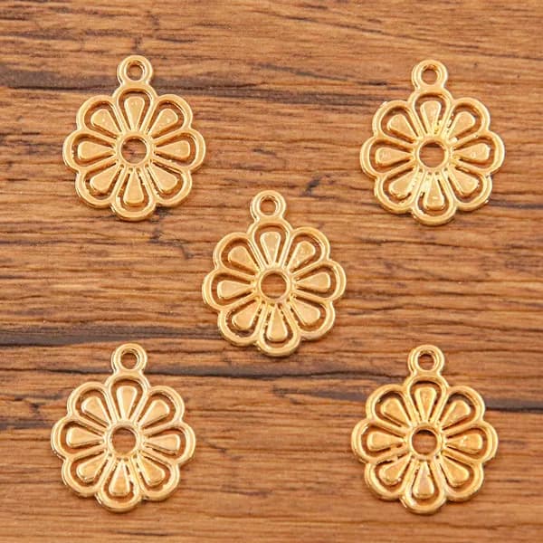 Золотая подвеска в виде любви к животным и растениям 10pcs