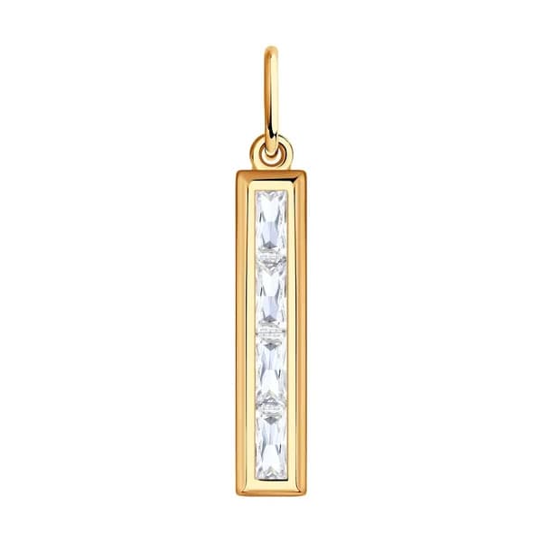 Золотая подвеска DIAMANT-ONLINE с фианитом 585 пробы