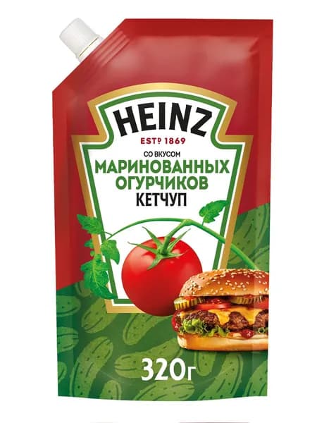 Кетчуп Heinz со вкусом маринованных огурчиков, 320 г