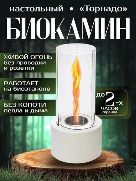 Биокамин настольный круглый для дома Торнадо
