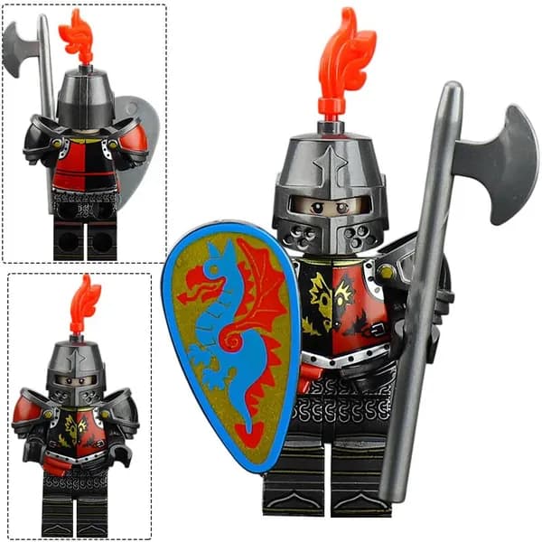Средневековый рыцарь сборная модель Black Hawk Knight minifigure Dragon Knight строительные блоки игрушка для детей/VP126