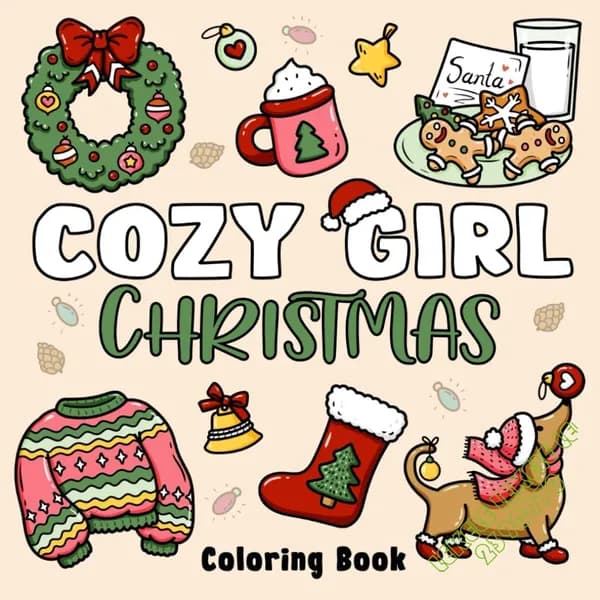 Cozy Girl Christmas Coloring Book (Vol 21): цветные книги для детей и взрослых, красивые узоры, подарки на Рождество