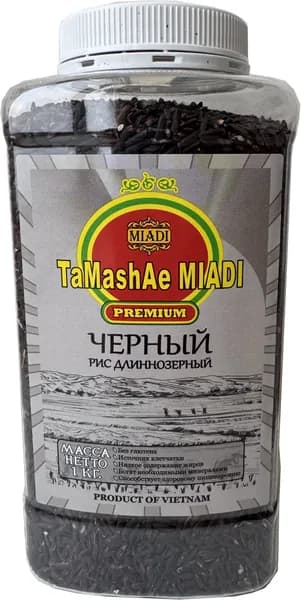Рис длиннозерненый, нешлифованный, черный, TaMashAe MIADI Premium, 1 кг
