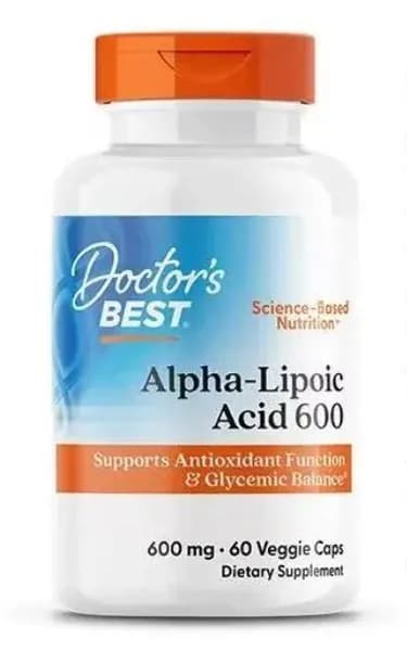 Альфа Липоевая кислота 600мг (АЛА) 600 Doctor's Best Alpha-Lipoic Acid (ALA) 600 мг, 60 вегетарианских капсул