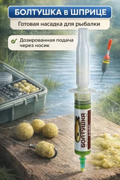 Болтушка для рыбалки в шприце, готовая насадка для поплавочной ловли, со вкусом аниса