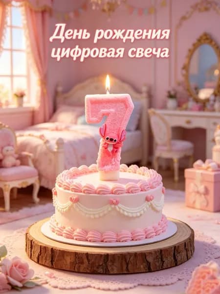 Свечи для торта цифра 1, цифра 2 "Без отдушки", 7 см х 2 см, 1 шт