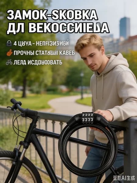 Замок для велосипеда кодовый перекодируемый