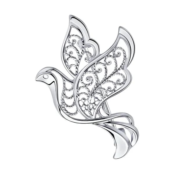 Серебряная брошь DIAMANT-ONLINE 925 пробы