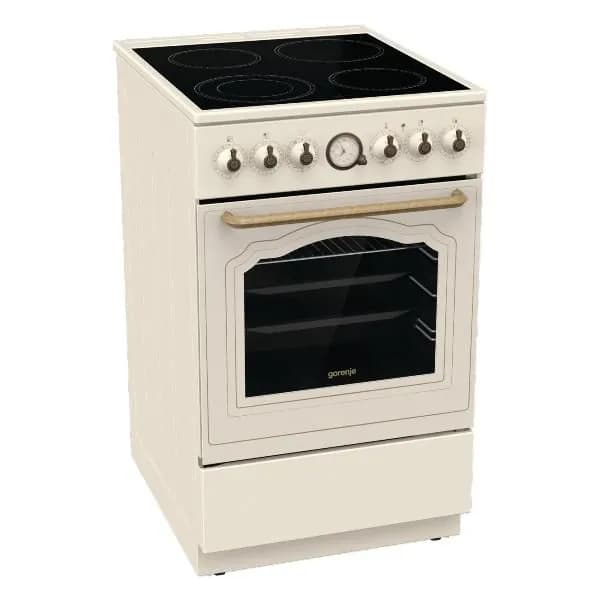 Плита электрическая Gorenje GECS5B70CLI, 50 см, 4 конфорки, 70 л, стеклокерамика, конвекция, бежевый