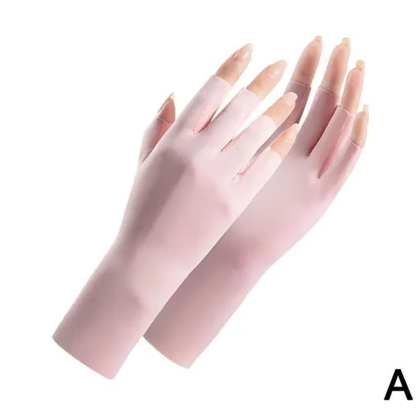 Новые женские эластичные перчатки Ice Silk с защитой от ультрафиолета и защитой от солнца