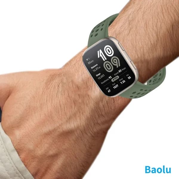 Силиконовый ремешок для часов Amazfit Bip Max и BiP6, 22 мм, темно-зеленый, с металлической застежкой
