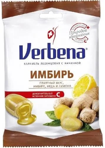 Verbena имбирь карамель леденцовая с начинкой 60 гр
