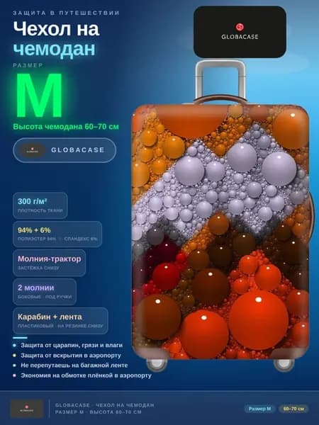 Чехол на чемодан M Шары