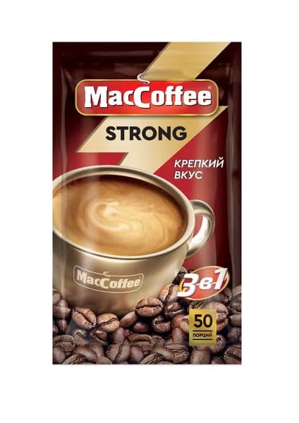 Кофейный напиток MacCoffee Крепкий 3в1 растворимый 50шт х 18г