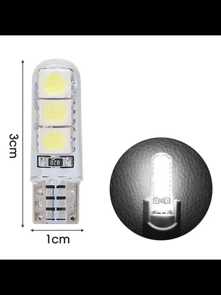 Светодиодная лампа W5W T10, 6SMD, белый свет, 4шт
