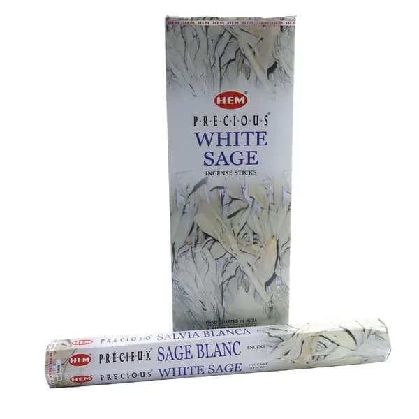 Благовония "White Sage" 1_упаковка_20гр (ароматические индийские палочки ХЕМ для дома / аромапалочки HEM "Белый Шалфей", 20_шт)