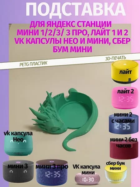 Держатель подставка для Яндекс станции мини 2/3/3 про, лайт 1 и 2, Vk капсулы Нео и мини, сбер бум мини Бирюзовый