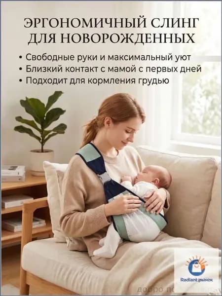 Слинг для переноски новорожденных Кенгуру переноска для детей до 3-х лет Незаменимый аксессуар для будущих м