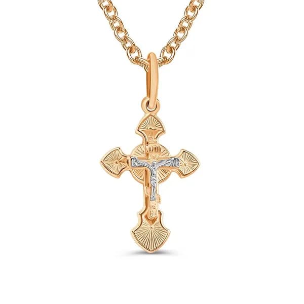 Крестик из красного золота 375 пробы 585GOLD