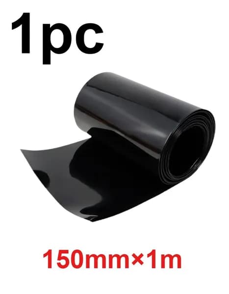 1pc черный 150мм х 1м ПВХ теплосокращающаяся трубка, подходящая для защиты упаковки батареи