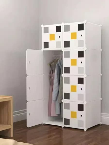 Модульный шкаф для хранения вещей 8 секций белый