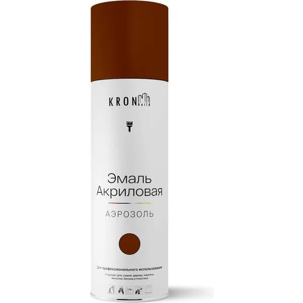Эмаль акриловая Kronbuild RAL 8017 шоколадно-коричневый, глянец, 520 мл SP8017G